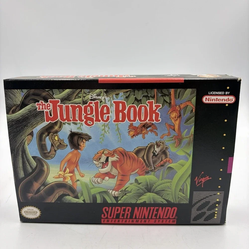 Disney's The Jungle Book SNES 1994 Box Only And Inserts & Poster Super Nintendo